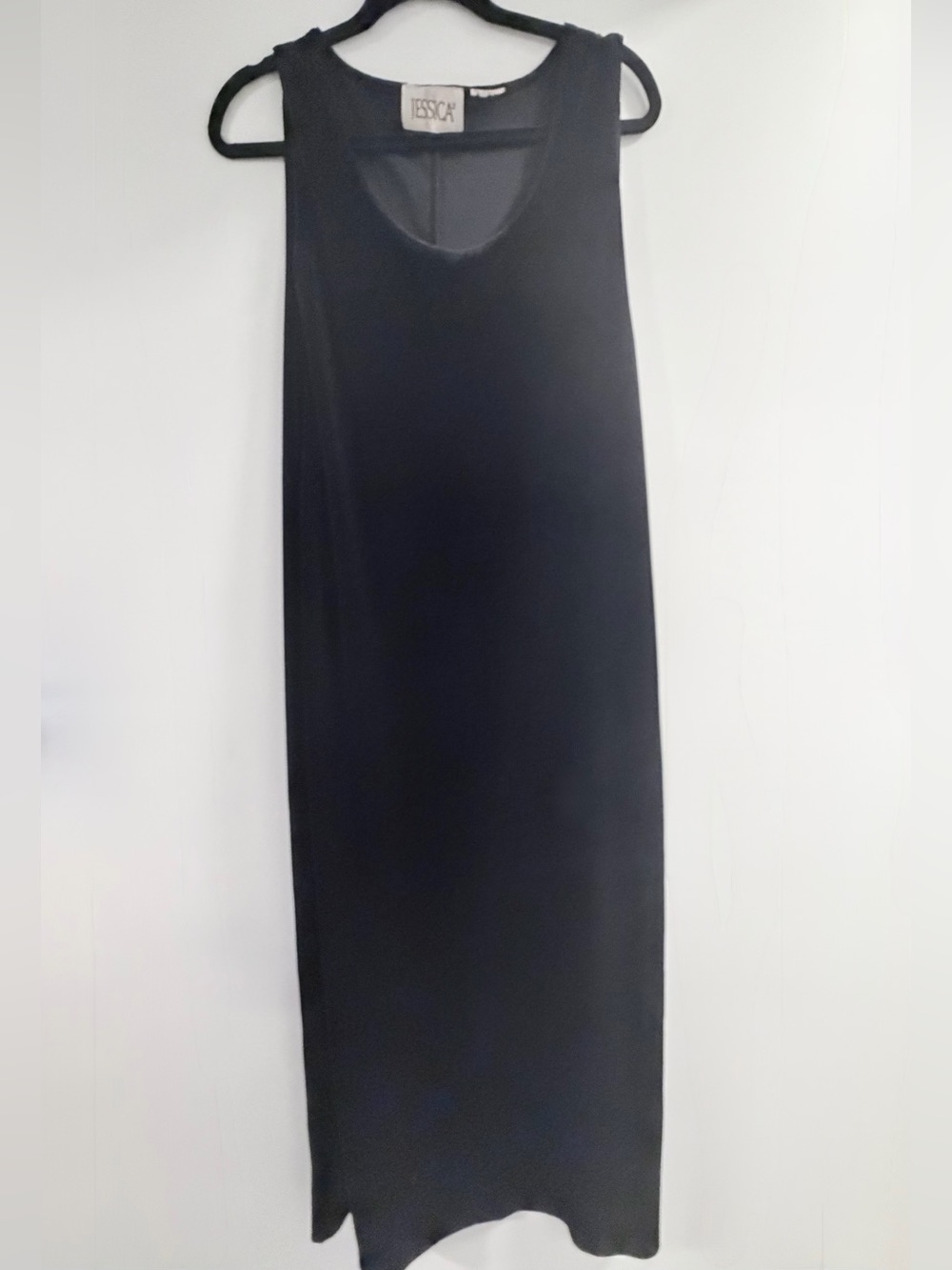 Vintage Jessica Black Velvety Maxi Dress